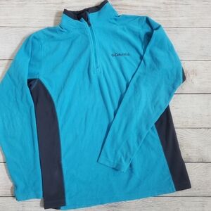 Columbia Blue Fleece Quarter-Zip Pullover